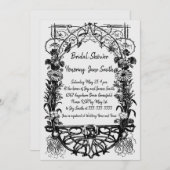 Verzierte, antik-römische, monochrome Blume Einladung (Vorne/Hinten)