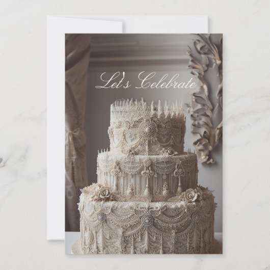 VERZIERTE ANTIQUE SEHEN JAHRESTAG AUS EINLADUNG (Vorderseite)