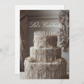 VERZIERTE ANTIQUE SEHEN JAHRESTAG AUS EINLADUNG (Vorne/Hinten)