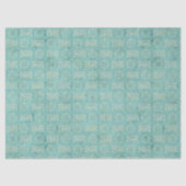 Verzierte Aquamarine Kreise und Rechtecke Seidenpapier (Vorderseite)