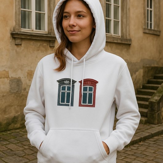 Verzierte Architektur des Europäischen Fensters Hoodie