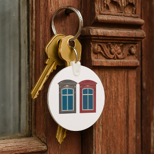 Verzierte Architektur des Europäischen Fensters Schlüsselanhänger