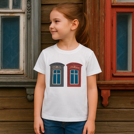Verzierte Architektur des Europäischen Fensters T-Shirt