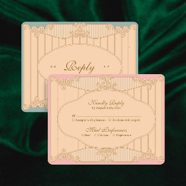 Verzierte Art Nouveau-Hochzeits-Antwortkarte RSVP Karte