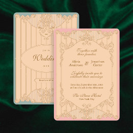 Verzierte Art Nouveau Hochzeitseinladung Einladung