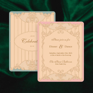 Verzierte Art Nouveau-Hochzeitsempfangs-Einladung Einladung