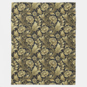 Verzierte Barockblanke in Gold und Schwarz-Design Fleecedecke (Vorderseite)