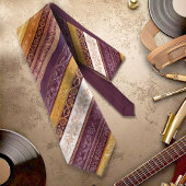 Verzierte Barockstreifen Burgund Gold-ID1095 Krawatte