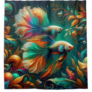 "Verzierte Betta Fish Fantasy Art" Duschvorhang