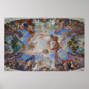 Verzierte Bibliotheksdeckendetails Poster