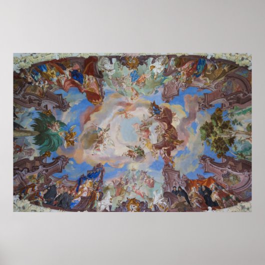 Verzierte Bibliotheksdeckendetails Poster (Vorne)