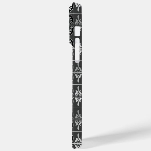 VERZIERTE BLACK & SILVER PATTER Case-Mate iPhone HÜLLE (Rückseite / Links)