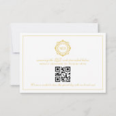 Verzierte Bläsermonogramm-Hochzeit RSVP Karte (Rückseite)