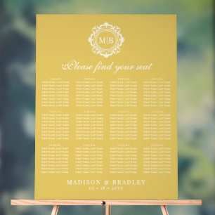 Verzierte Bläsermonogramm-Hochzeitstabelle Acrylschild