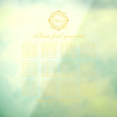 Verzierte Bläsermonogramm-Hochzeitstabelle Fensteraufkleber (Blatt 3)