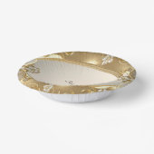 Verzierte Blatt-Bowle aus Gold Pappteller (Gewinkelt)