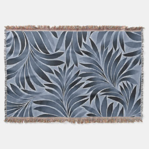 Verzierte Blätter in blauem Schwarz-Muster Decke