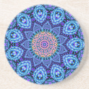 Verzierte blaue getränkeuntersetzer