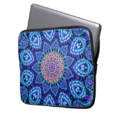 Verzierte blaue laptopschutzhülle (Vorderseite Links)