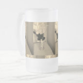 Verzierte Blume Abstrakt Mattglas Bierglas (Vorderseite Links)