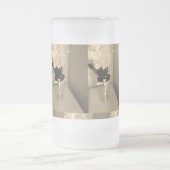 Verzierte Blume Abstrakt Mattglas Bierglas (Mittel)