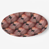 Verzierte Blume Abstrakt Pappteller (Schrägansicht)