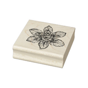 Verzierte Blume Briefmarke Gummistempel