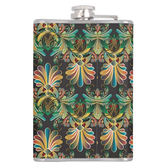 Verzierte Blume Flachmann (Rückseite)