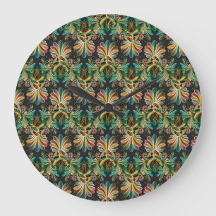 Verzierte Blume Große Wanduhr