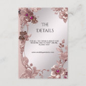 Verzierte Blumen-Detailkarte in Rosa Begleitkarte (Vorderseite)