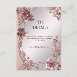 Verzierte Blumen-Detailkarte in Rosa Begleitkarte