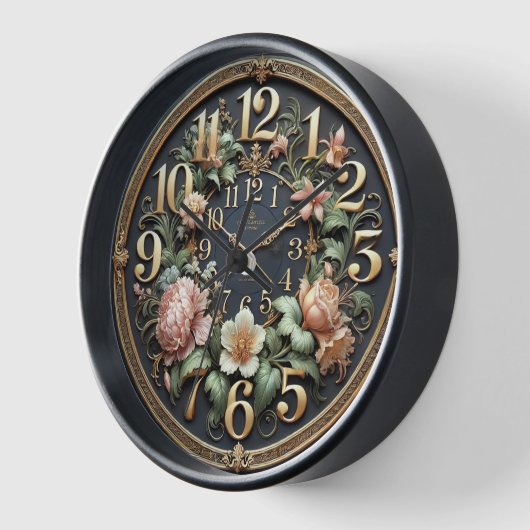 Verzierte Blumen Uhr (Winkel)