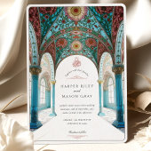Verzierte blumengeschmückte islamische Hochzeit Einladung