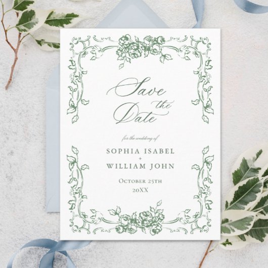 Verzierte Blumenhochzeit der Renaissance speichern Postkarte