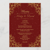 Verzierte Blumenhochzeit Menükarte (Vorderseite)