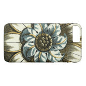 Verzierte Blumenmedaille über hellblauen Hintergru Case-Mate iPhone Hülle (Rückseite (Horizontal))