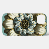 Verzierte Blumenmedaille über hellblauen Hintergru Case-Mate iPhone Hülle (Rückseite (Horizontal))