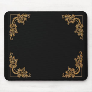 Verzierte Blumenstrudeldamastmuster-Mausunterlage Mousepad