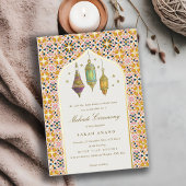 Verzierte Blumenzitate Mehndi Zeremonie Folieneinladung