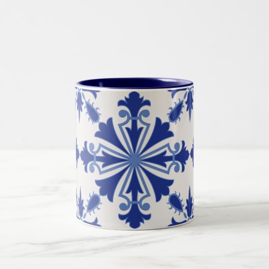 Verzierte Blüte Zweifarbige Tasse (Mittel)