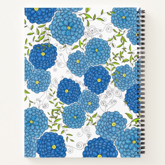 Verzierte Blüten und grüne Blätter Dankbarkeit Notizblock (Rückseite)