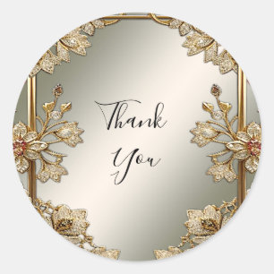 Verzierte Blütenaufkleber Runder Aufkleber