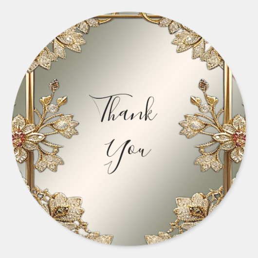 Verzierte Blütenaufkleber Runder Aufkleber (Vorderseite)