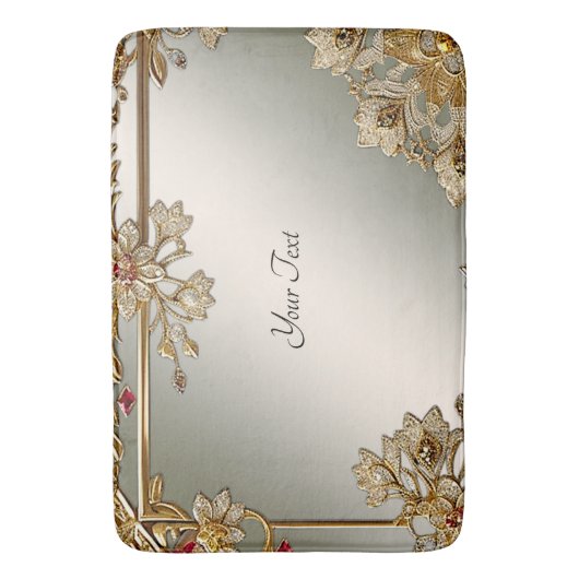 Verzierte Blütenmatte Badematte (Vorderseite Vertikal)