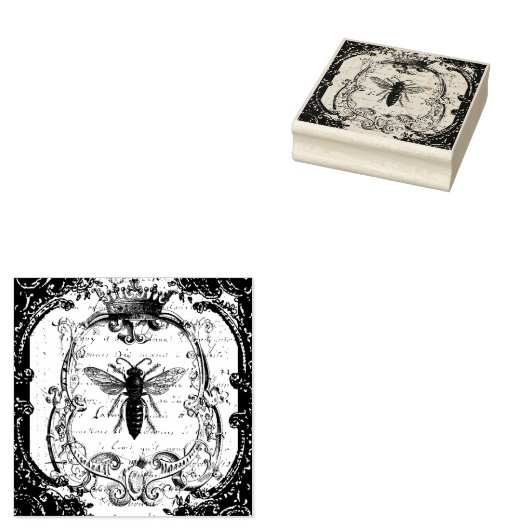 Verzierte Briefmarke der Biene, medial veränderte Gummistempel (Stempel)