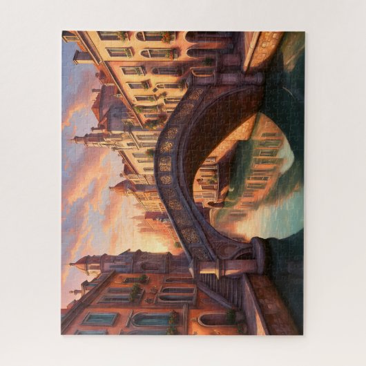 Verzierte Brücke über einen Kanal Puzzle (Vertikal)