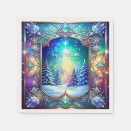 Verzierte Buntglas-Feiertagsserviette Serviette
