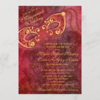 Verzierte Burgundy Gold Masquerade Ball Wedding