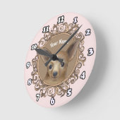 Verzierte Chihuahua-Uhr Runde Wanduhr (Winkel)