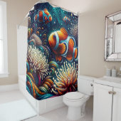 "Verzierte Clownfish Coral Reef Art" Duschvorhang (Beispiel)